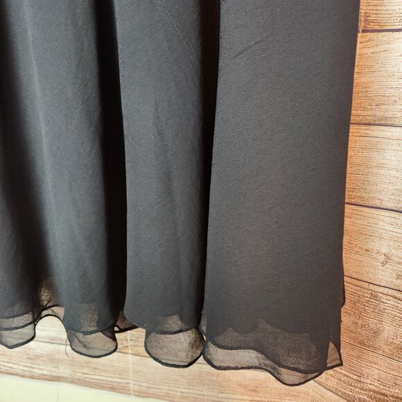 VINTAGE Laurence Kazar Dress Women's 2X Black Beaded Sequin A Line Evening Midi - Picture 15 of 16